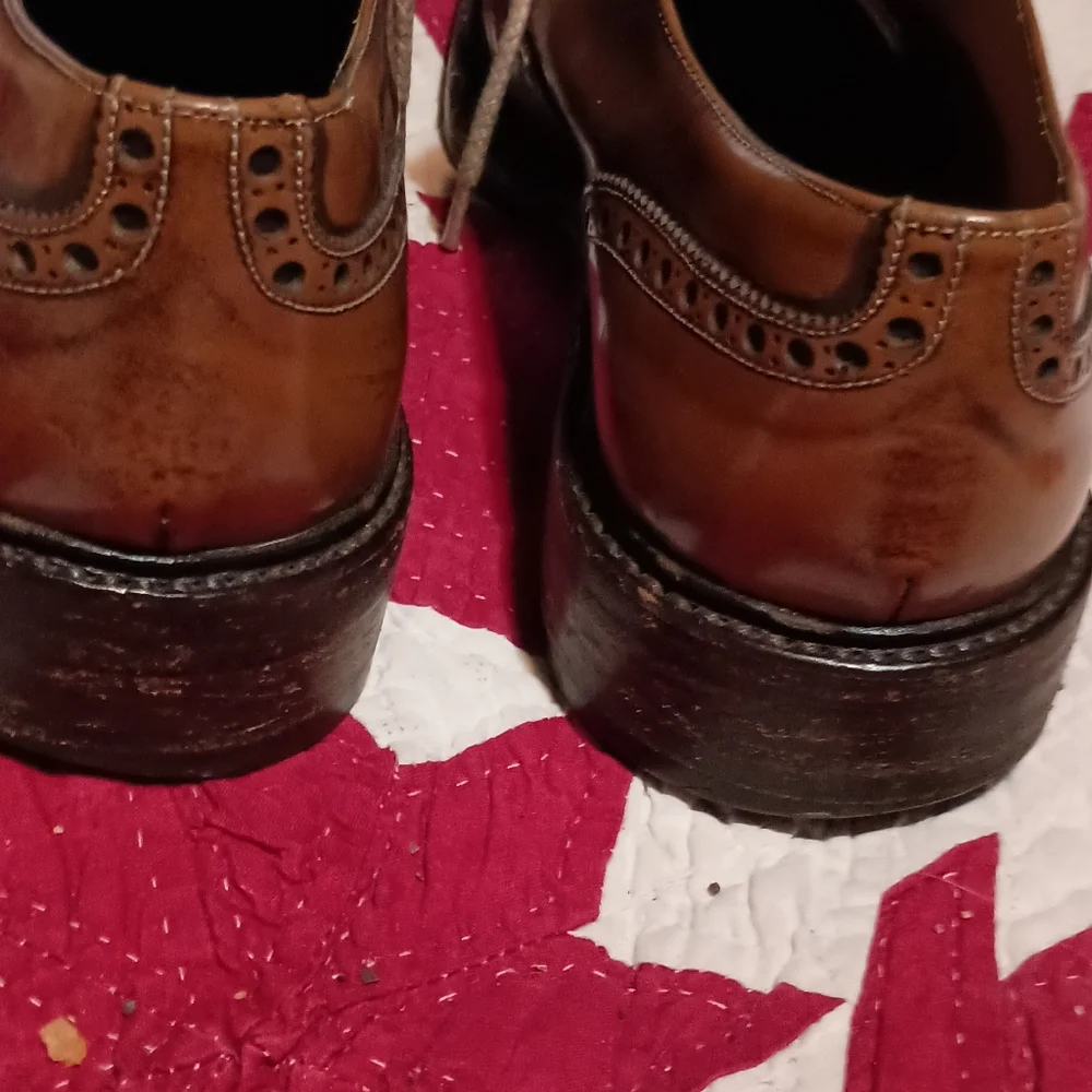Vintage Mens Shoes Gilardini Italy Handmade Size 8 Spectator Brown Oxfords